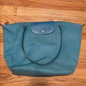 Large Blue Longchamp Pilage Tote Bag